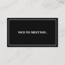 Search for nice to meet you business cards Minimal