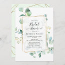 Search for eucalyptus geometric bridal shower invitations Watercolor greenery