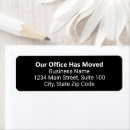 Search for moving announcement return address labels Black and white