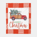 Search for red truck christmas blankets Vintage