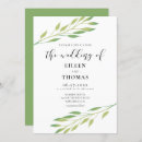Search for olive leaves wedding invitations Green and white