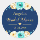 Search for navy blue bridal shower stickers Botanical