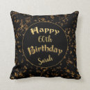Search for 60th birthday cushions Black and gold