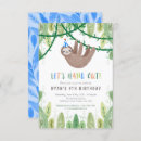 Search for sloth birthday invitations Zoo party
