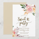 Search for pink feathers sweet 16 invitations Boho