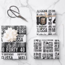 Search for black birthday wrapping paper Forty