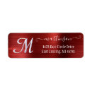 Search for brush script return address labels Red