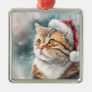 Search for santa cat christmas tree decorations Watercolor