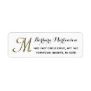 Search for black and white gold return address labels Elegant