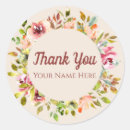 Search for watercolor flowers thank you stickers Botanical