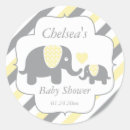 Search for yellow and grey baby shower stickers Elephant