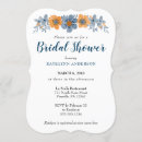 Search for blue and orange bridal shower invitations Watercolor