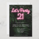 Search for neon 21st birthday invitations Modern