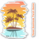 Search for tropical island beach stickers Sunset