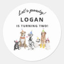 Search for dogs birthday stickers Pawty