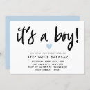 Search for heart baby boy shower invitations Minimalist