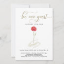 Search for beauty and the beast birthday invitations Red rose