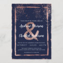 Search for rose gold confetti wedding invitations Navy blue
