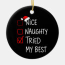 Search for naughty or nice christmas tree decorations Xmas