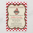 Search for sock monkey baby shower invitations Dots