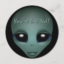 Search for alien stamps square invitations Party