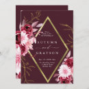 Search for burgundy flowers geometric wedding invitations Botanical boho garden roses