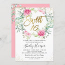 Search for pink and gold sweet 16 invitations Flowers