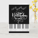 Search for keyboard birthday cards Black and white