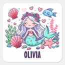Search for mermaid cartoon stickers Under the sea