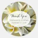 Search for plumeria wedding stickers Thank you