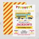 Search for wheels on the bus birthday invitations Children