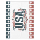 Search for red white and blue tablecloths America