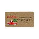 Search for truck return address labels Red vintage truck