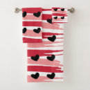 Search for pink black hearts bath towels Red