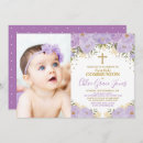 Search for lavender first communion invitations Girl