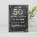 Search for vintage 50th birthday invitations Black and gold