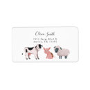 Search for baby farm animals return address labels Cute