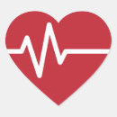 Search for heart beats stickers Red