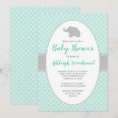 Search for mint and grey baby shower invitations Elephant