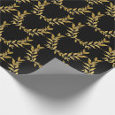 Search for leaf wrapping paper Black and gold
