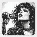 Search for singer stickers Black and white