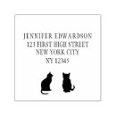 Search for cat silhouette rubber stamps Return address