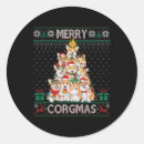 Search for corgi christmas stickers Funny