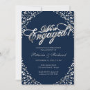 Search for elegant silver engagement party invitations Calligraphy