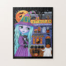 Search for witch on halloween puzzles Haunted house