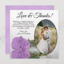 Search for purple wedding thank you cards Love and thanks