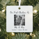 Search for first wedding christmas tree decorations Black and white photo