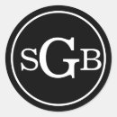 Search for circular monogram stickers Black and white