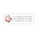 Search for pink hibiscus return address labels Island