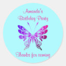 Search for butterfly birthday thank you stickers Pink